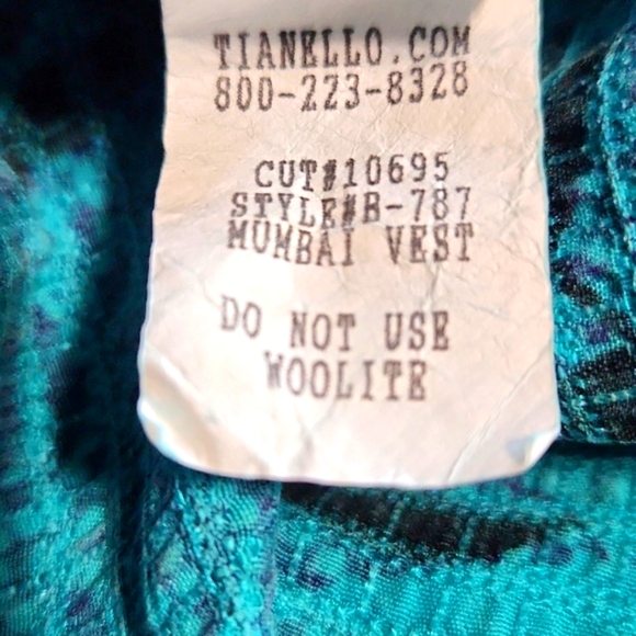 Tianello Mumbai 100% Bemberg Cupro Gorgeous Vibrant Floral Vest Size Medium EUC - Picture 9 of 16